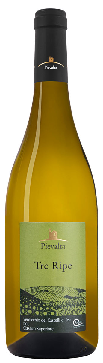 Pievalta Tre Ripe Verdicchio dei Castelli di Jesi Classico Superiore 2023 Front Bottle Shot