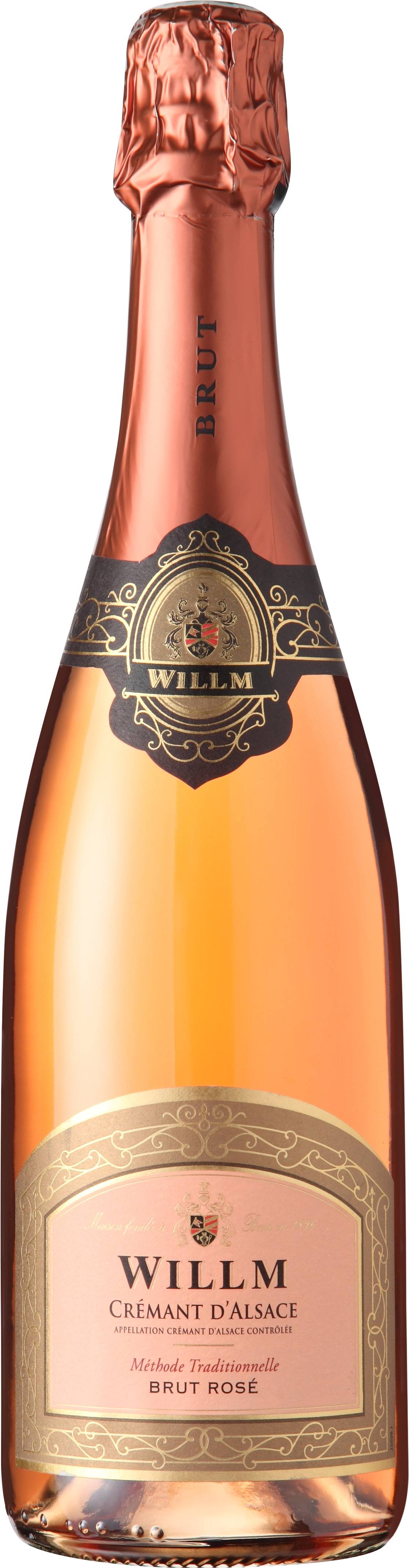 Willm Cremant d'Alsace Brut Rose Front Bottle Shot