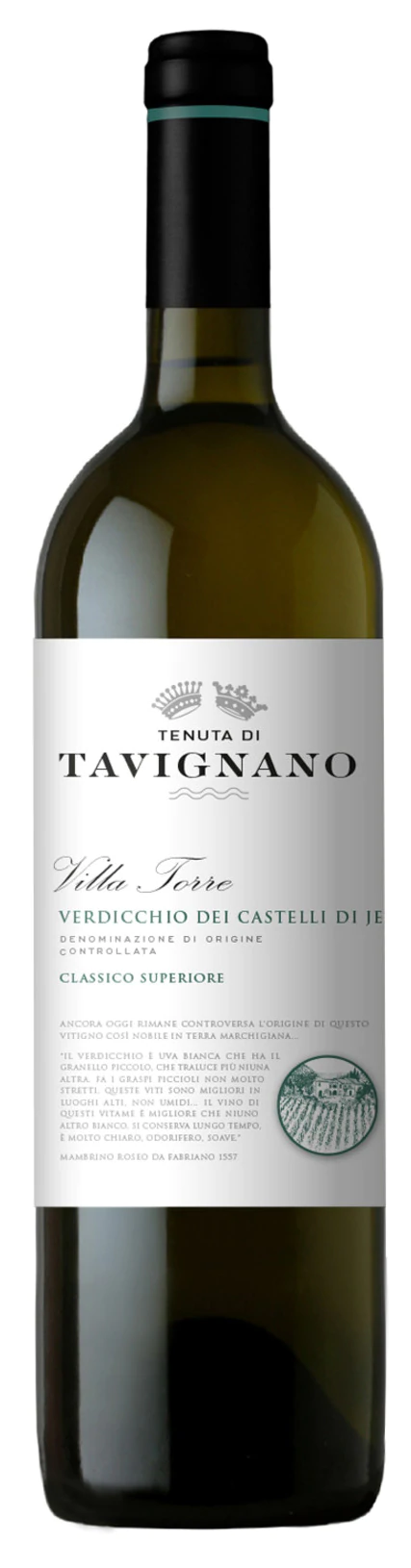 Tenuta di Tavignano Verdicchio dei Castelli de Jesi Classico Villa Torre 2023 Front Bottle Shot