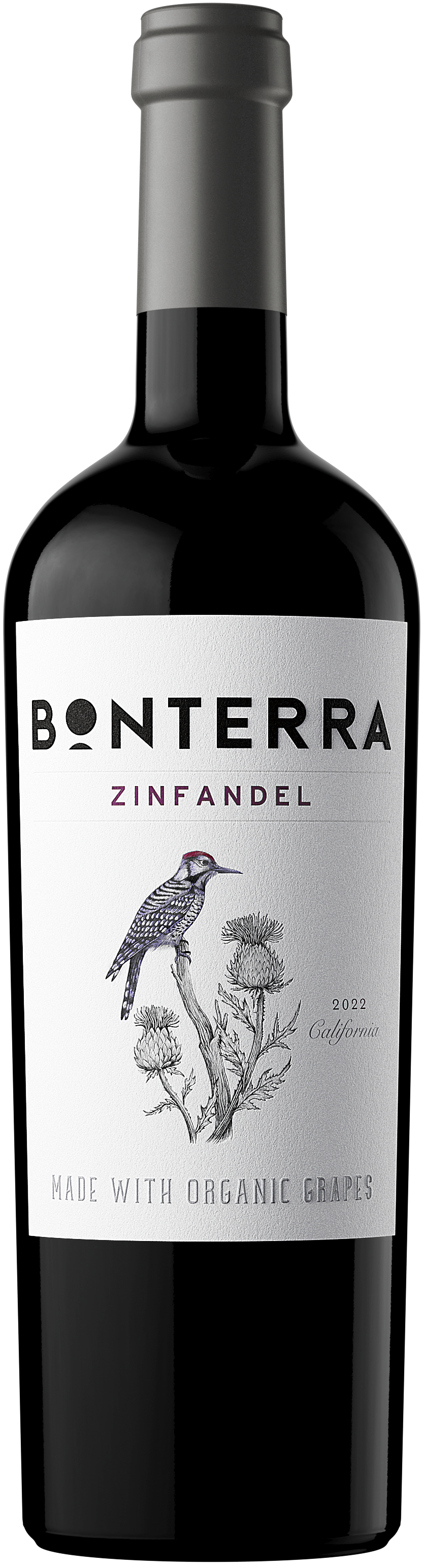 Bonterra Organically Grown Zinfandel 2022 Front Bottle Shot