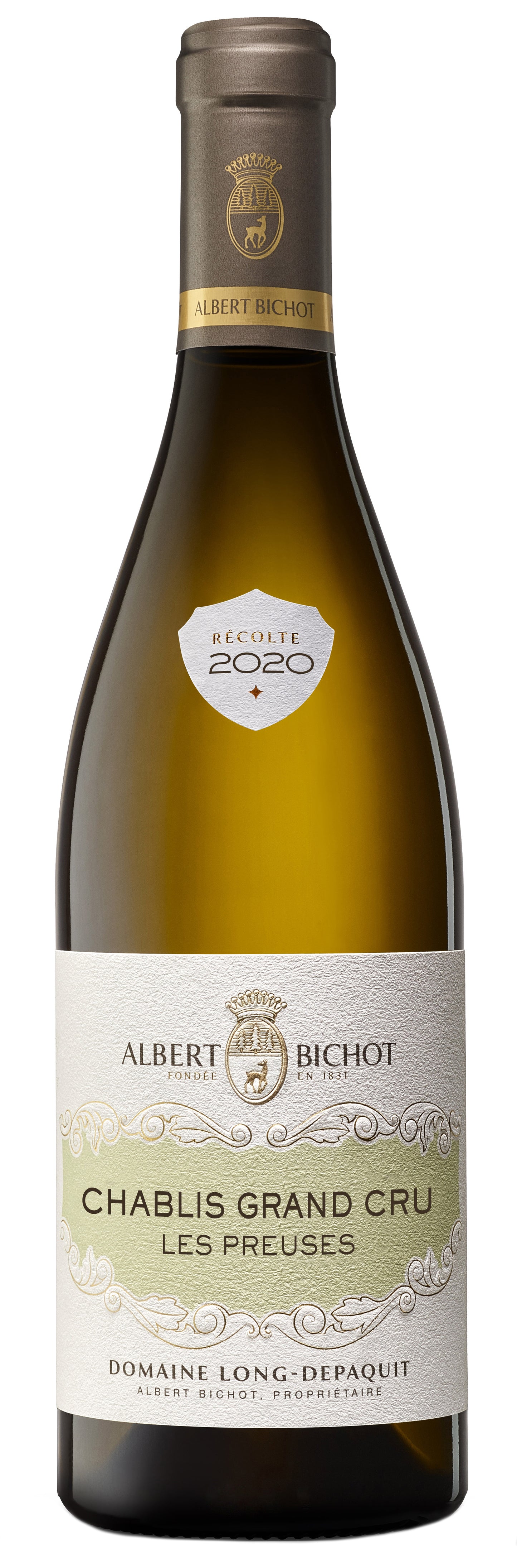 Albert Bichot Chablis Les Preuses Grand Cru Domaine Long-Depaquit 2020 Front Bottle Shot