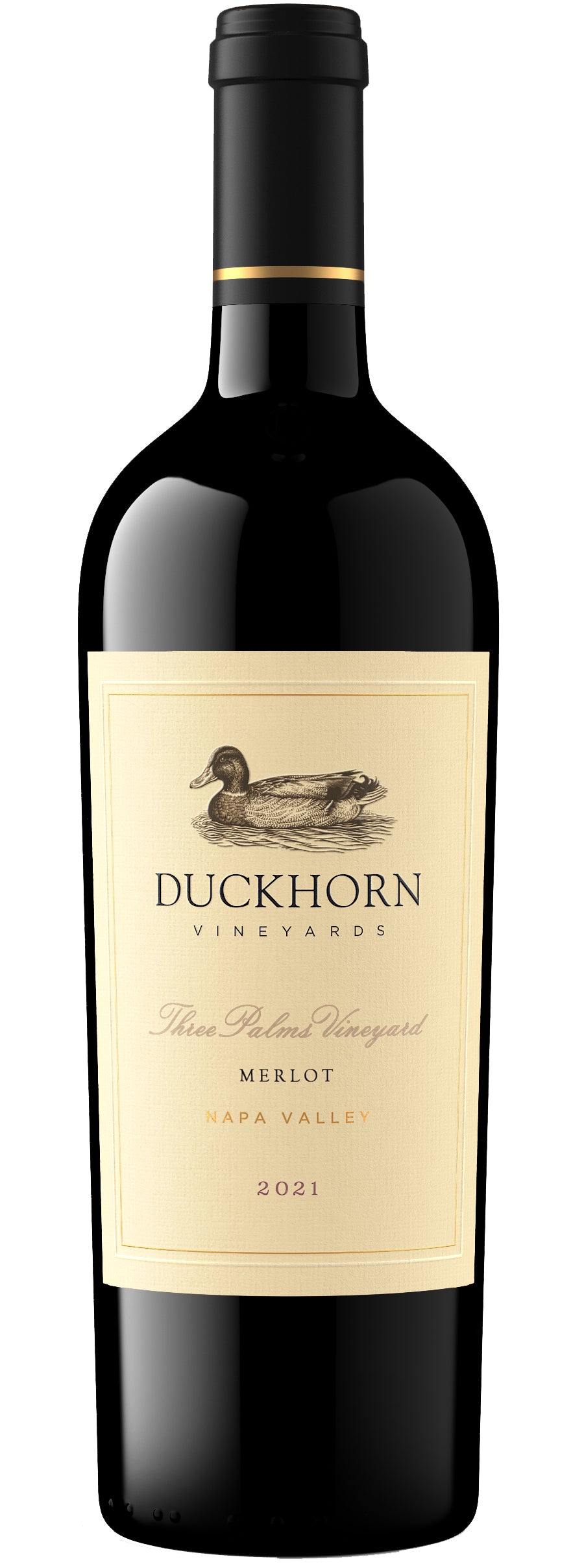 Duckhorn Three Palms Merlot 2021 Front Bottle Shot