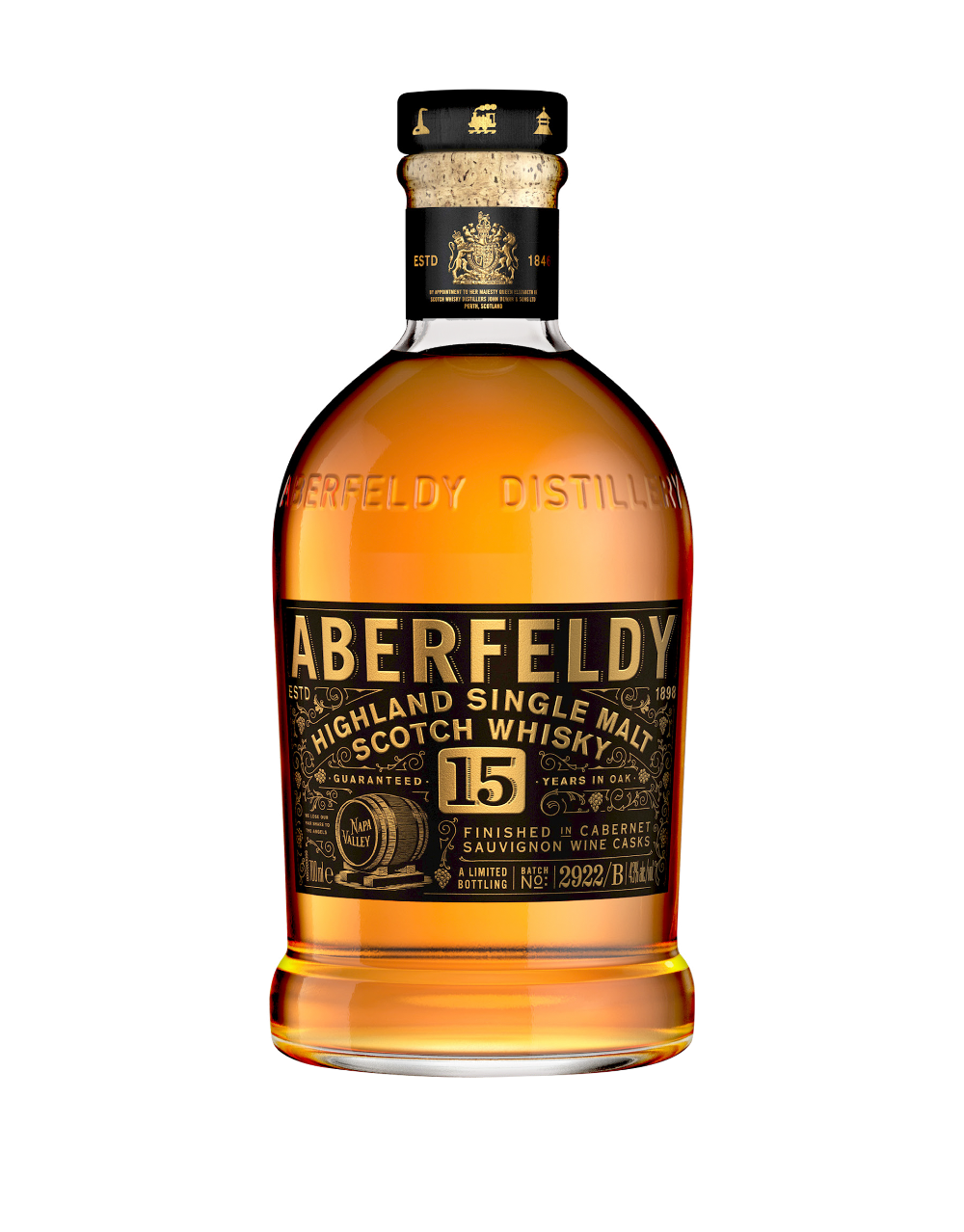 ABERFELDY 15 YEAR OLD LIMITED EDITION SINGLE MALT SCOTCH WHISKY FINISHED IN NAPA VALLEY CABERNET SAUVIGNON CASKS 750 ML