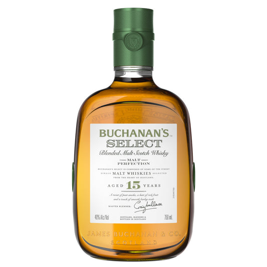 BUCHANAN'S SELECT 15 YEARS OLD BLENDED MALT SCOTCH WHISKY 750 ML