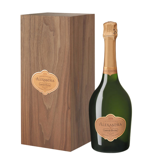 Laurent-Perrier Alexandra Rose with Wooden Gift Box 2004  Front Bottle Shot
