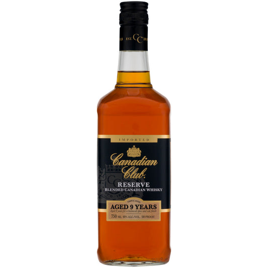 CANADIAN CLUB 9 YEAR OLD RESERVE CANADIAN WHISKY 750 ML