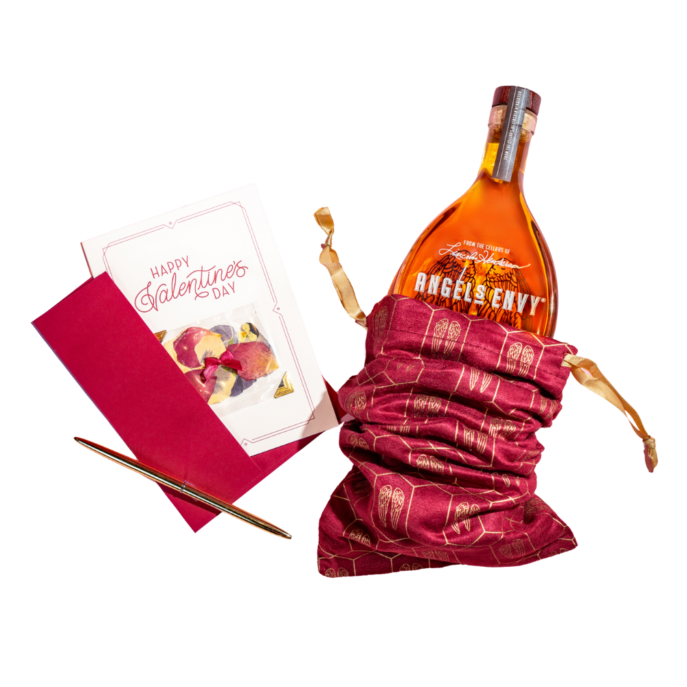 ANGEL'S ENVY VALENTINE'S DAY FLORAL GIFT SET 750 ML