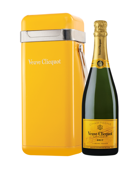 VEUVE CLICQUOT BRUT YELLOW LABEL WITH THE CLICQUOT COOLER 750 ML