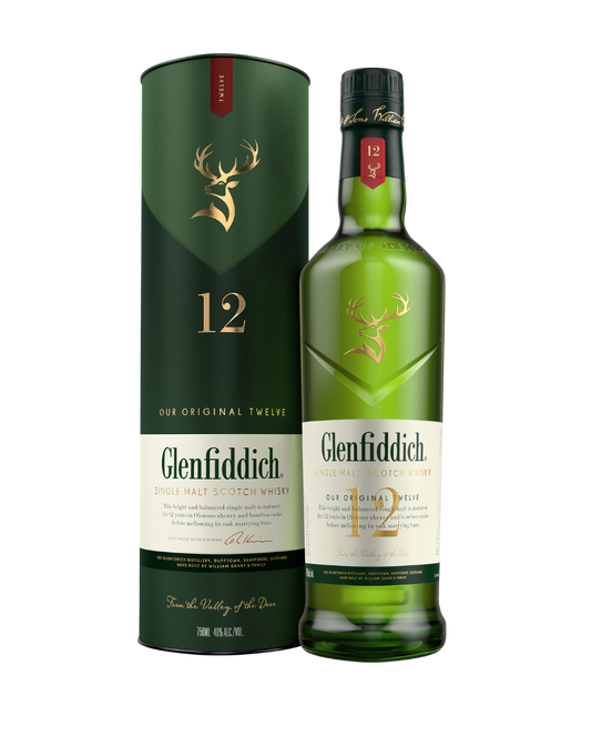 GLENFIDDICH 12 YEAR OLD SINGLE MALT SCOTCH WHISKY 750 ML