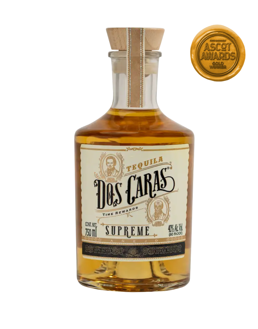 DOS CARAS TEQUILA SUPREME AÑEJO 750 ML
