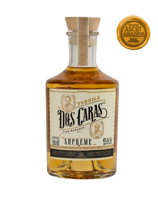 DOS CARAS TEQUILA SUPREME AÑEJO 750 ML