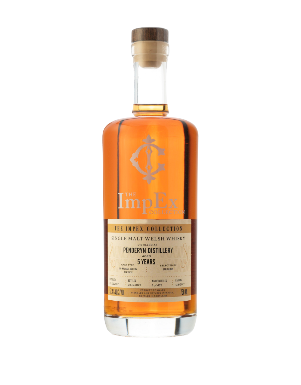 THE IMPEX COLLECTION 5 YO 2017 PENDERYN EX-MALVASIA MADEIRA CASK MATURED CASK #138/2017 750 ML