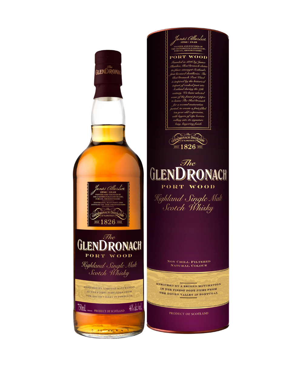 THE GLENDRONACH SINGLE MALT SCOTCH WHISKY PORTWOOD 750 ML