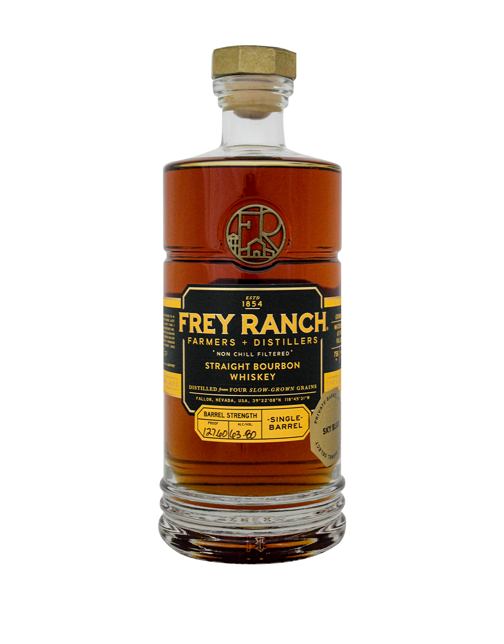 FREY RANCH BARREL STRENGTH BOURBON SINGLE BARREL (SKY BLUE) 750 ML