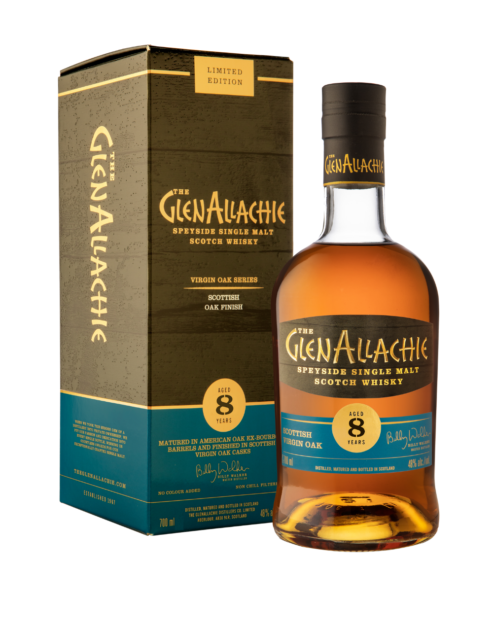 GLENALLACHIE 8 YEAR OLD SCOTTISH VIRGIN OAK SCOTCH WHISKY 700 ML