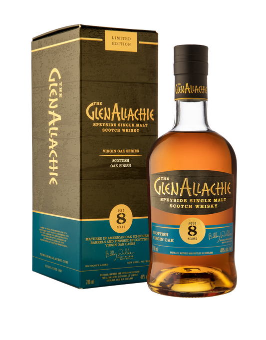 GLENALLACHIE 8 YEAR OLD SCOTTISH VIRGIN OAK SCOTCH WHISKY 700 ML