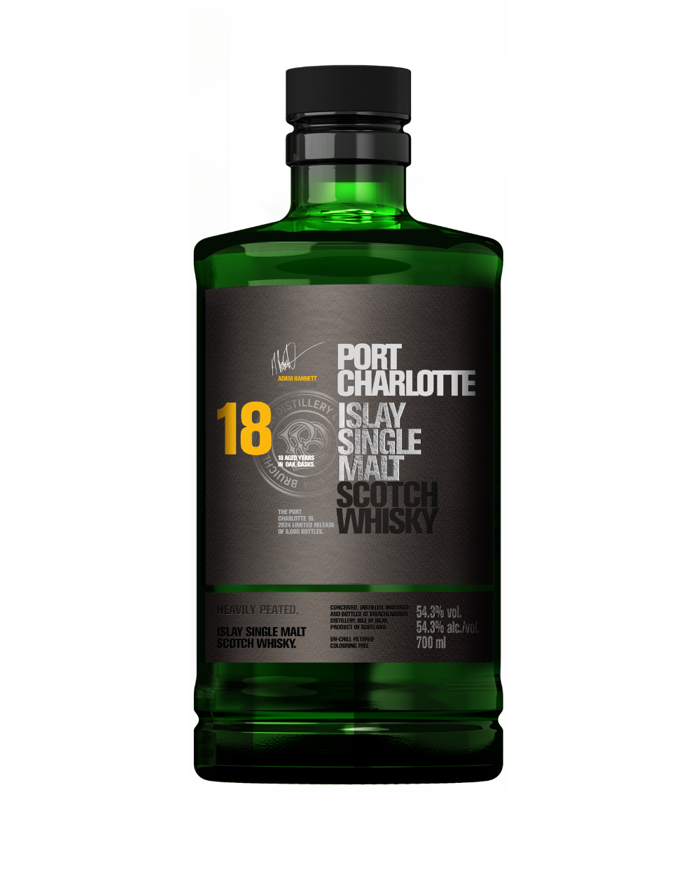 BRUICHLADDICH PORT CHARLOTTE 18 YEAR OLD SINGLE MALT SCOTCH WHISKY 700 ML