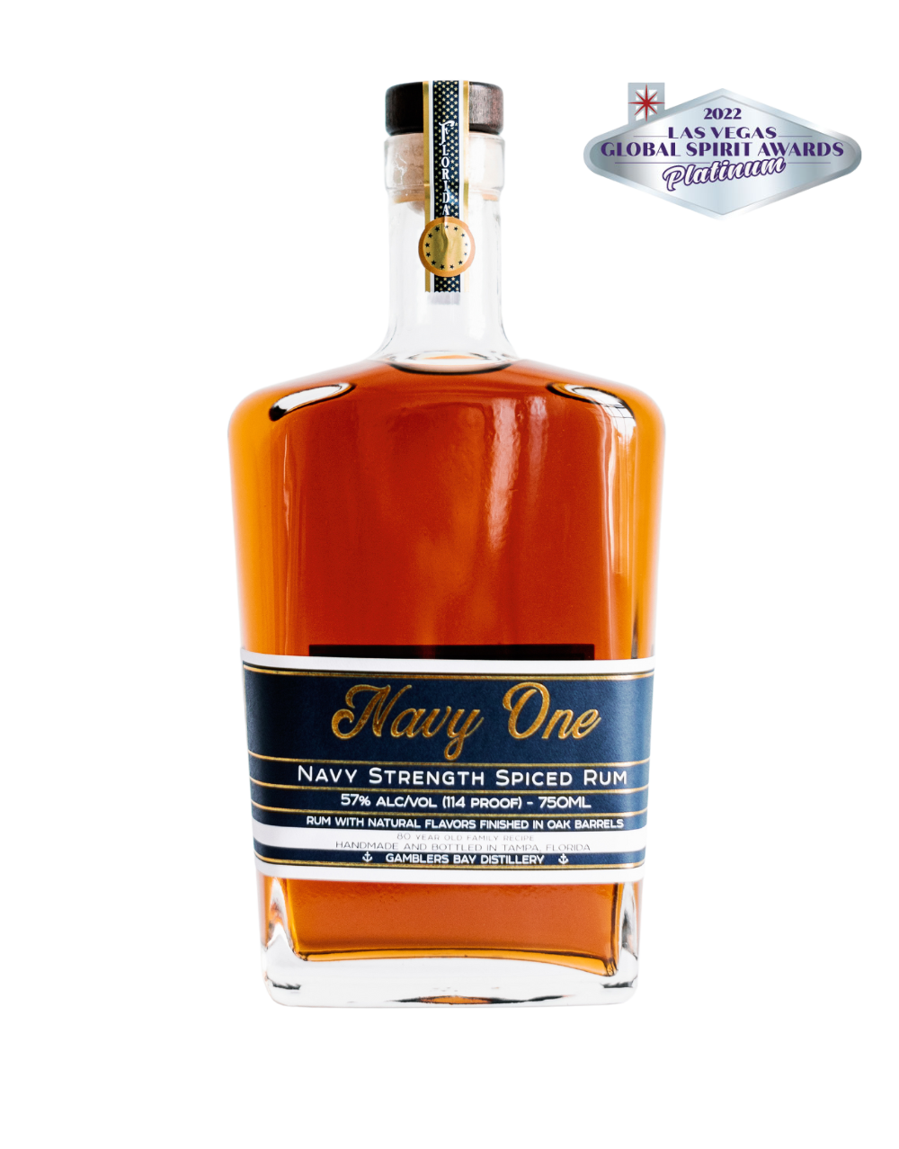 GAMBLERS BAY DISTILLERY NAVY ONE NAVY STRENGTH RUM 750 ML