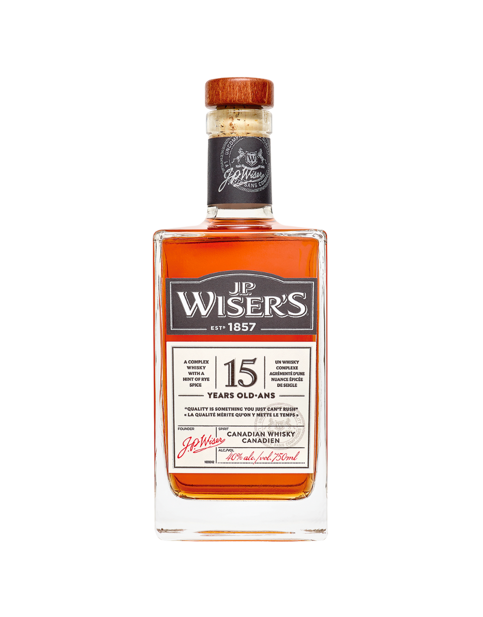 J.P. WISER'S 15 YEAR OLD CANADIAN WHISKY 750 ML