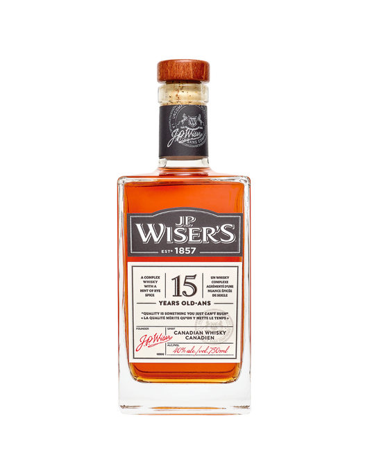 J.P. WISER'S 15 YEAR OLD CANADIAN WHISKY 750 ML
