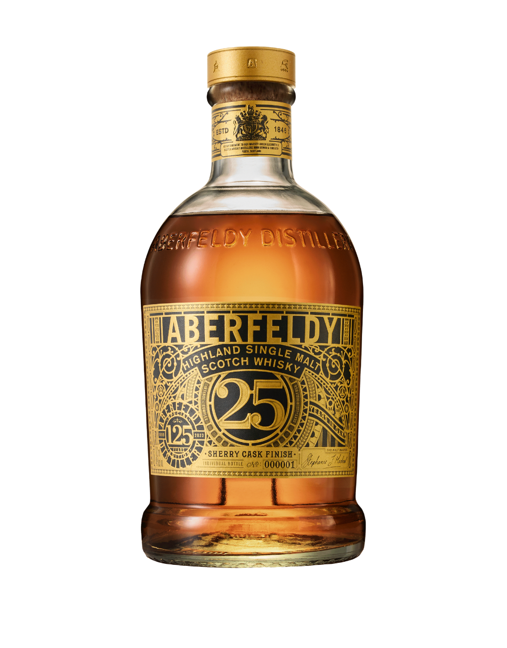 ABERFELDY 25 YEAR OLD SINGLE MALT SCOTCH WHISKY 125TH ANNIVERSARY LIMITED EDITION, SHERRY CASK FINISH 700 ML