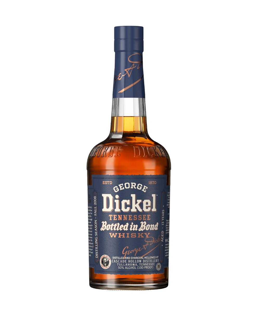 GEORGE DICKEL BOTTLED IN BOND TENNESSEE WHISKY 13 YEAR OLD - DISTILLING SEASON FALL 2008 750 ML