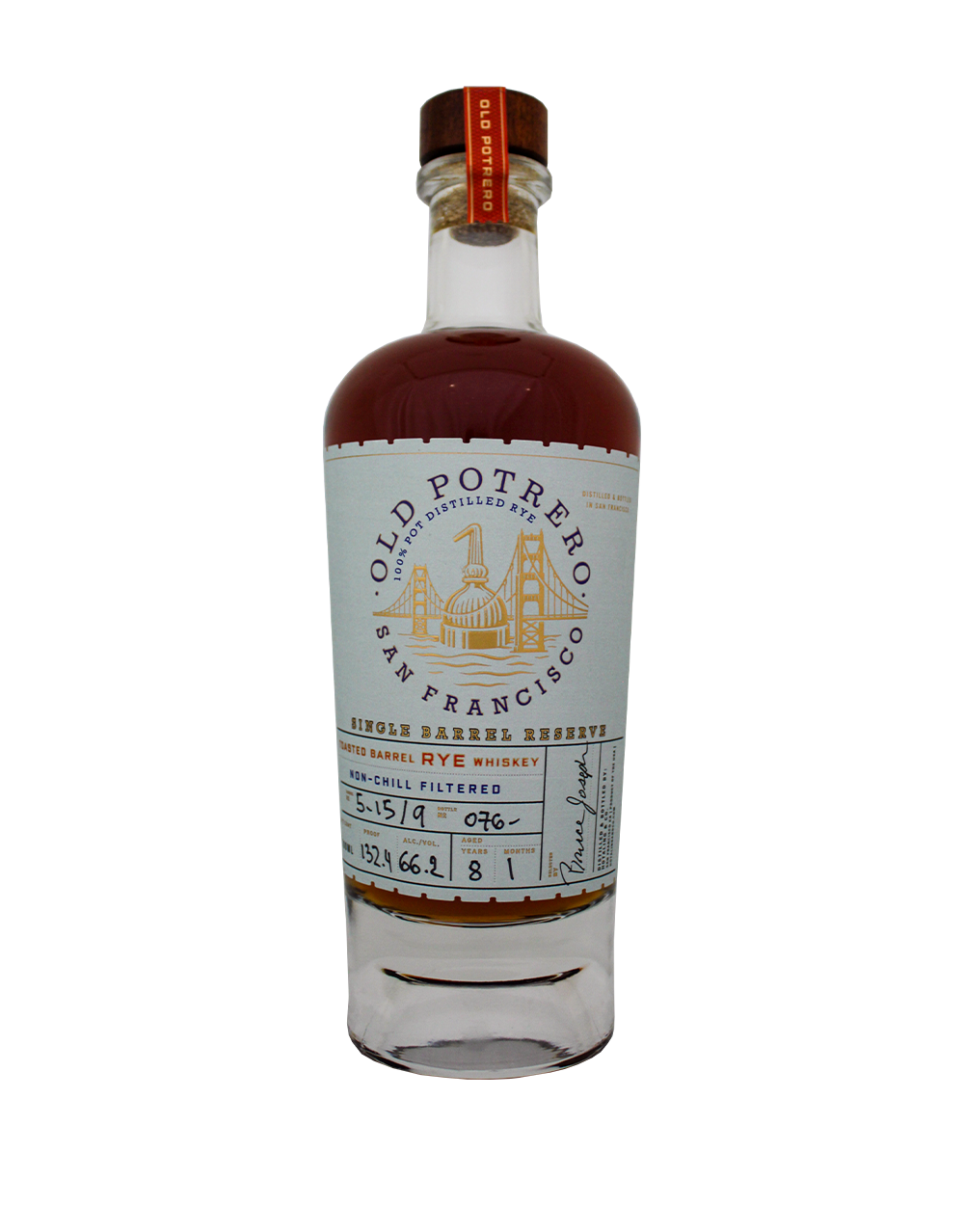 OLD POTRERO SINGLE BARREL RESERVE TOASTED BARREL RYE WHISKEY S2B17 750 ML
