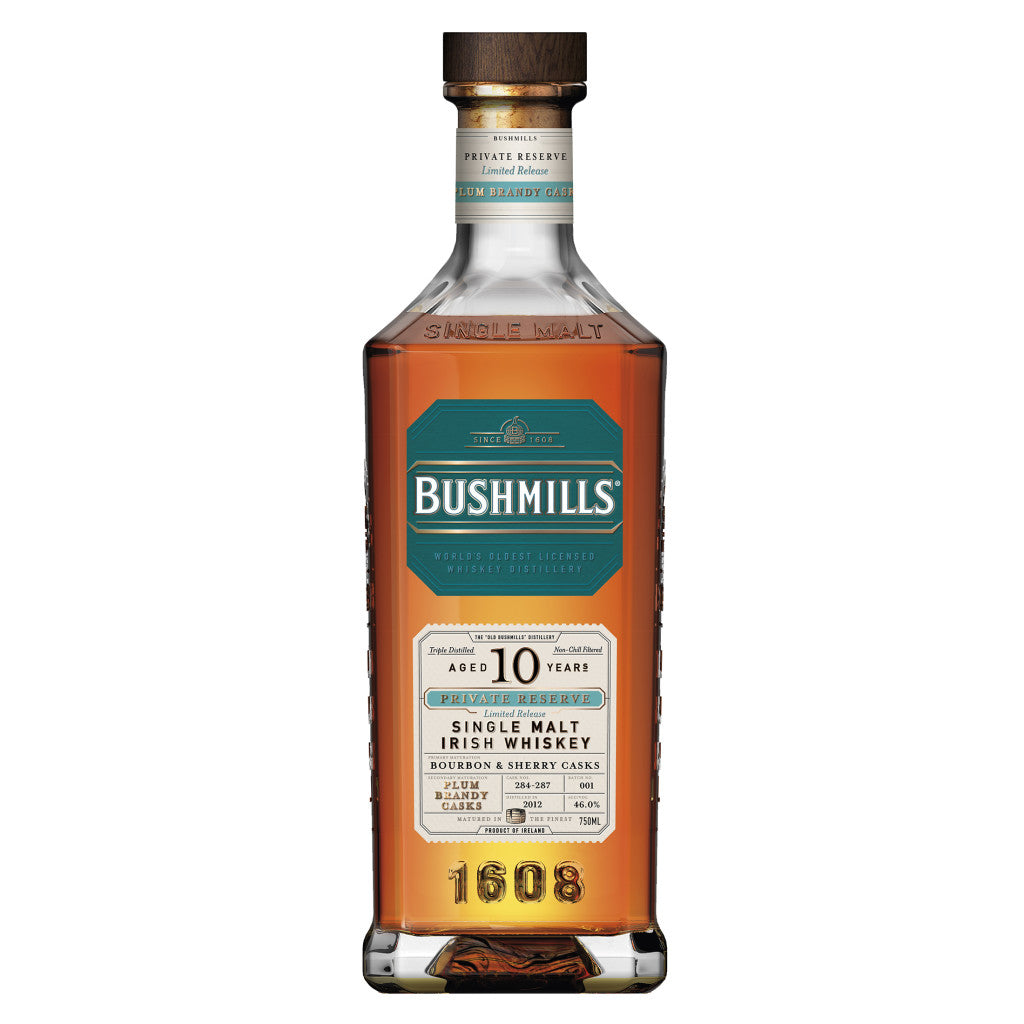 BUSHMILLS® PRIVATE RESERVE LIMITED RELEASE 10 YEAR OLD PLUM BRANDY CASK WHISKEY 750 ML