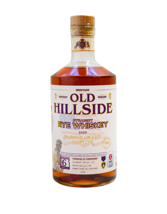 OLD HILLSIDE WHISKEY PURPLE HEART TRIBUTE STRAIGHT RYE WHISKEY 750 ML