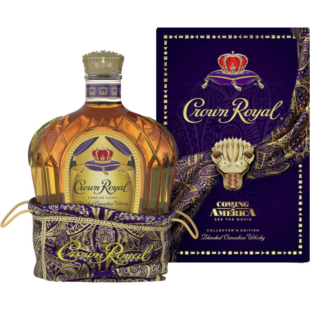 CROWN ROYAL FINE DE LUXE BLENDED CANADIAN WHISKY, COMING 2 AMERICA COLLECTOR'S EDITION 750 ML