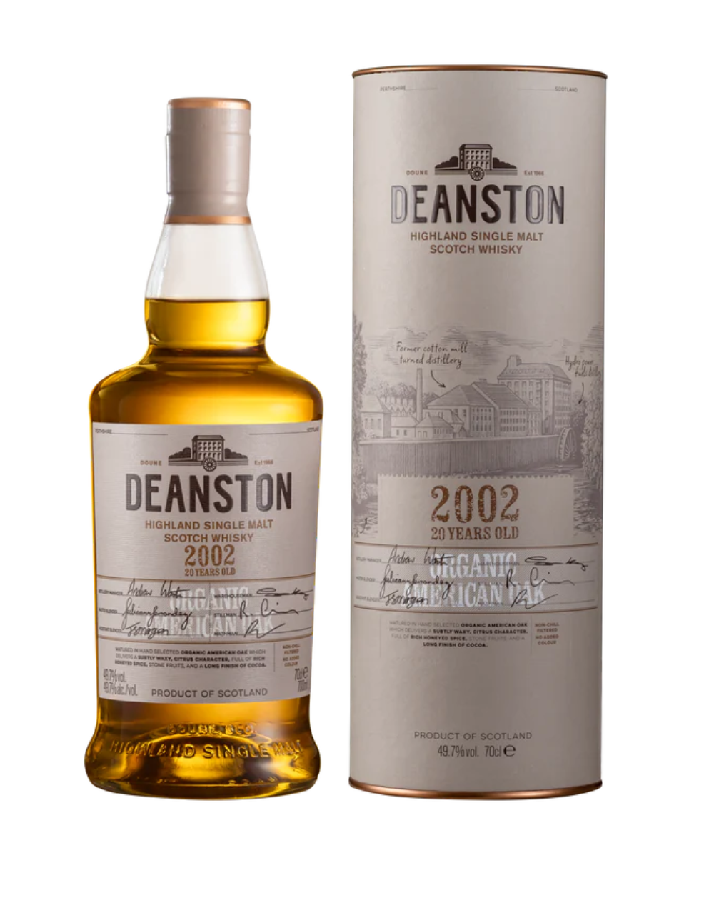 DEANSTON 2002 ORGANIC 20 YEAR OLD SCOTCH WHISKY 700 ML