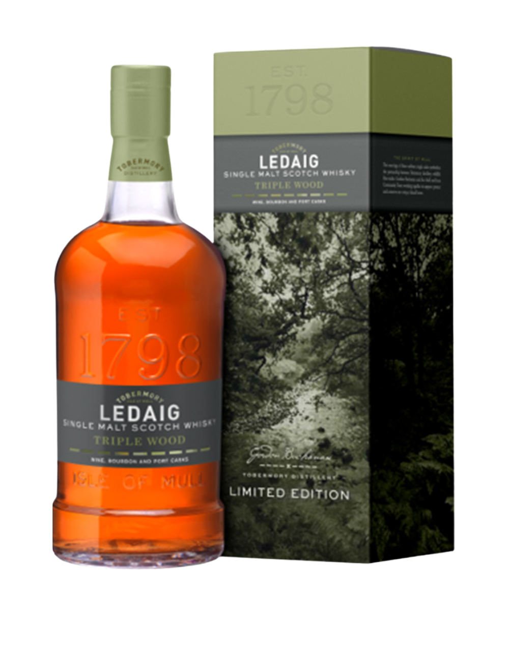 LEDAIG TRIPLE WOOD SINGLE MALT SCOTCH WHISKY 700 ML
