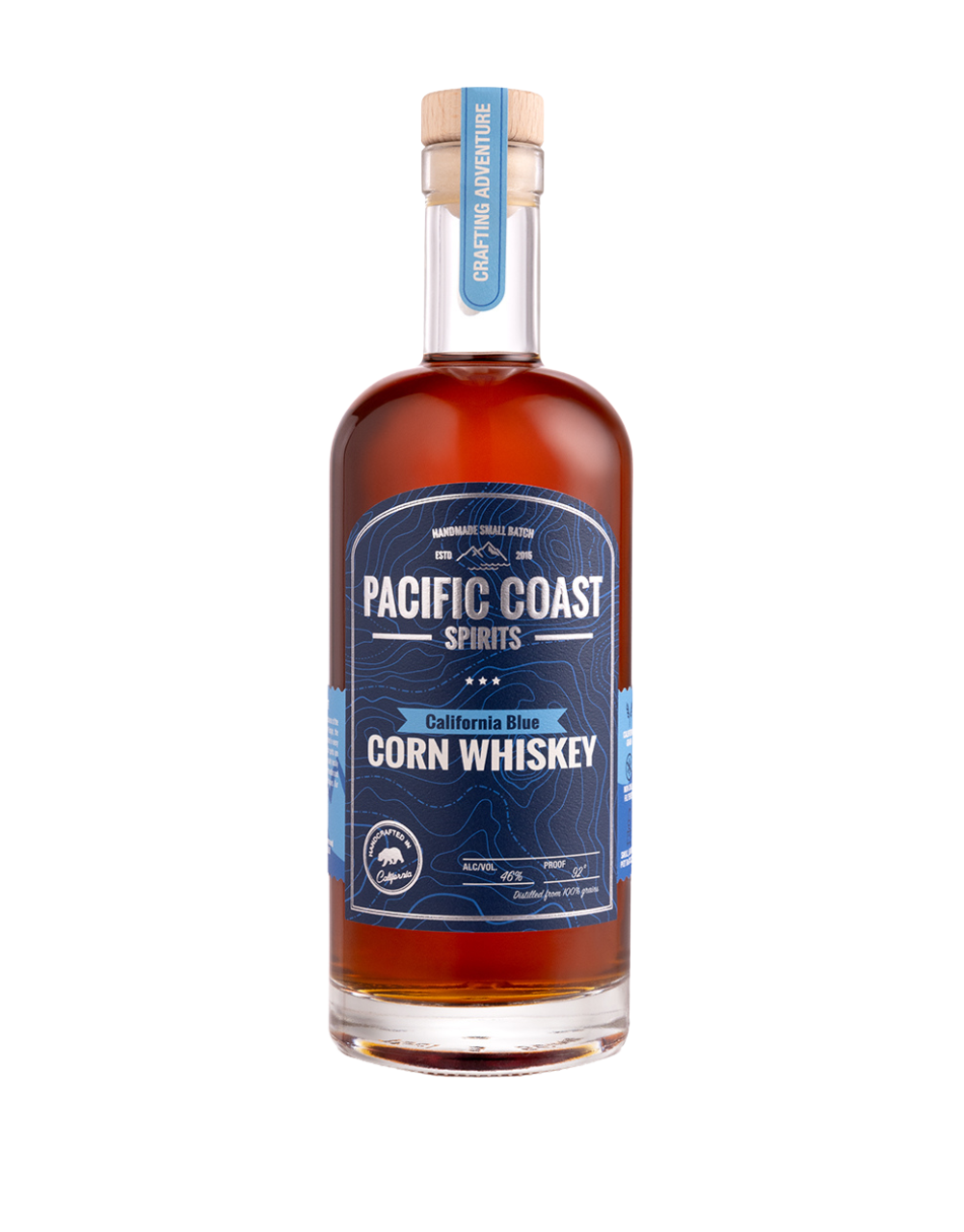 PACIFIC COAST BLUE CORN WHISKEY 750 ML