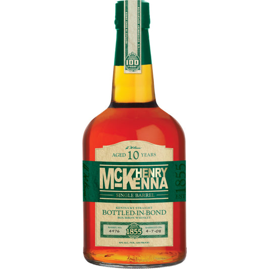 HENRY MCKENNA SINGLE BARREL BOTTLED IN BOND STRAIGHT BOURBON AGED 10 YEAR 750 ML