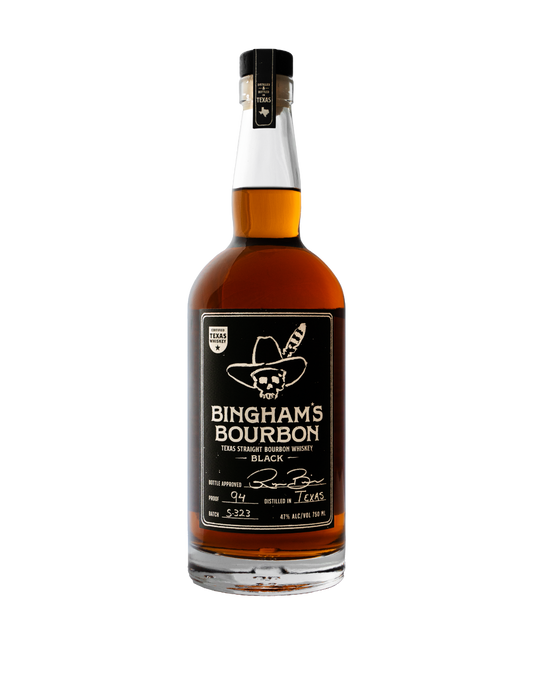 BINGHAM'S BOURBON BLACK TEXAS STRAIGHT BOURBON WHISKEY 750 ML