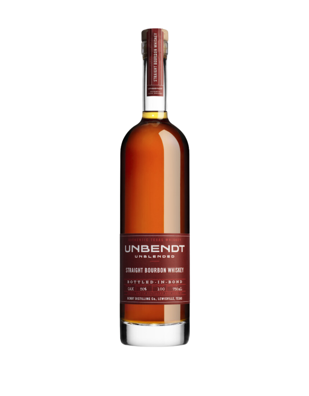 UNBENDT BOTTLED IN BOND TEXAS STRAIGHT BOURBON WHISKEY 750 ML
