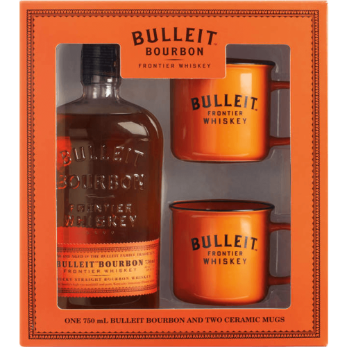 Bulleit Straight Bourbon Frontier Whiskey with Mugs