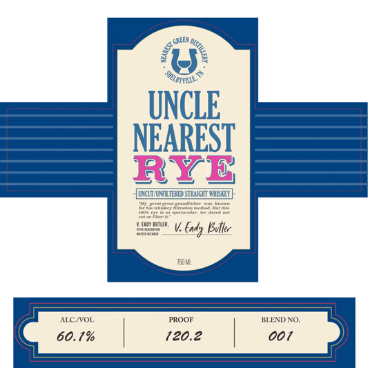 Uncle Nearest Uncut/Unfiltered Straight Rye 750ml