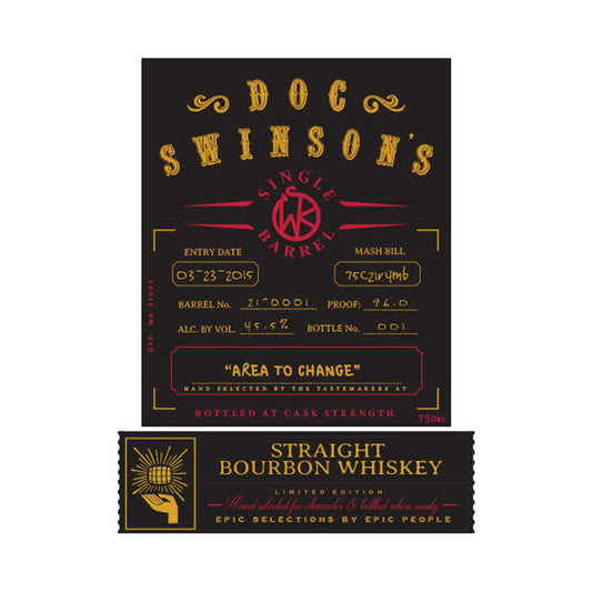 Doc Swinsonâ€™s Single Barrel Straight Bourbon 750ml