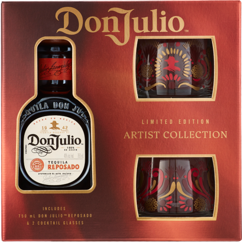 Don Julio Reposado Tequila Gift Set with 2 Rocks Glasses