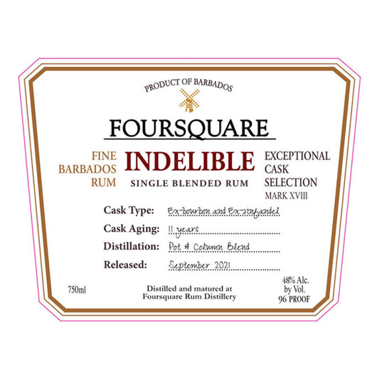 Foursquare Indelible Single Blended Rum 750ml