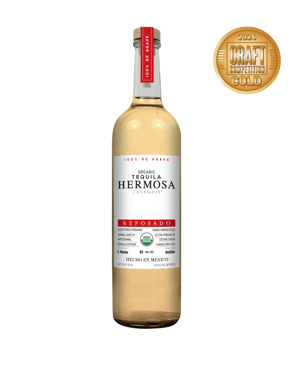 HERMOSA ORGANIC TEQUILA REPOSADO 750 ML
