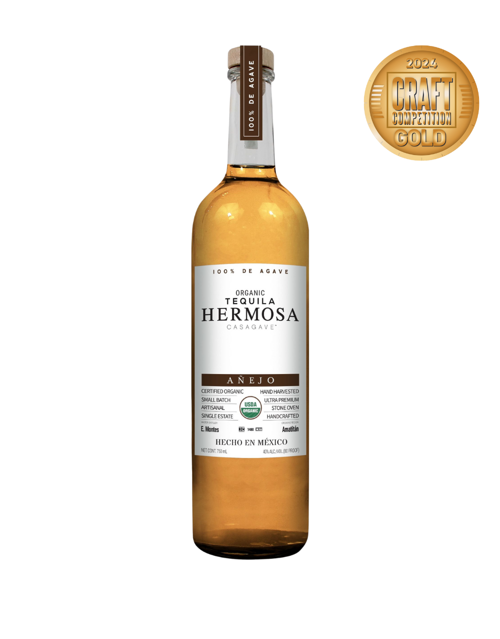 HERMOSA ORGANIC TEQUILA AÃ‘EJO 750 ML