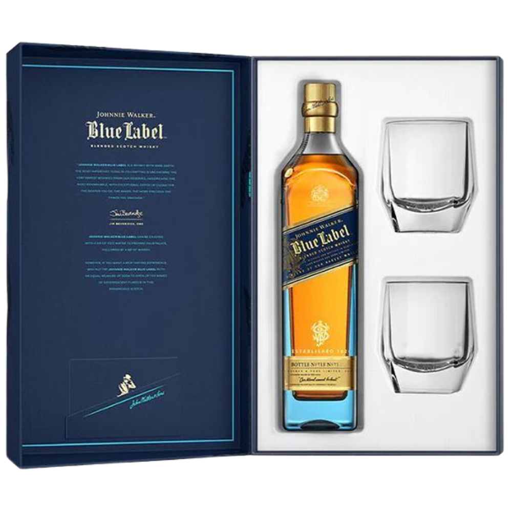 Johnnie Walker Blue Label Gift Set W/2 Glasses
