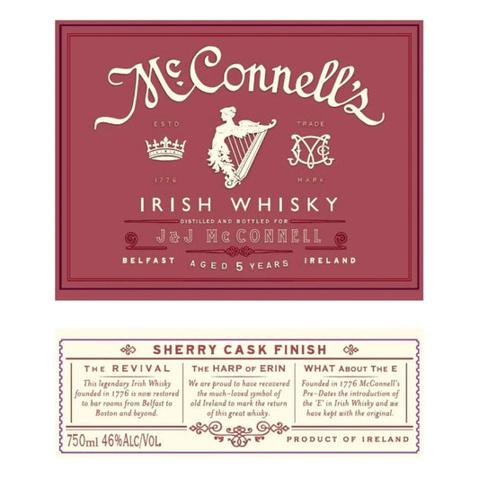 McConnellâ€™s Irish Whiskey Sherry Cask Finish 750ml
