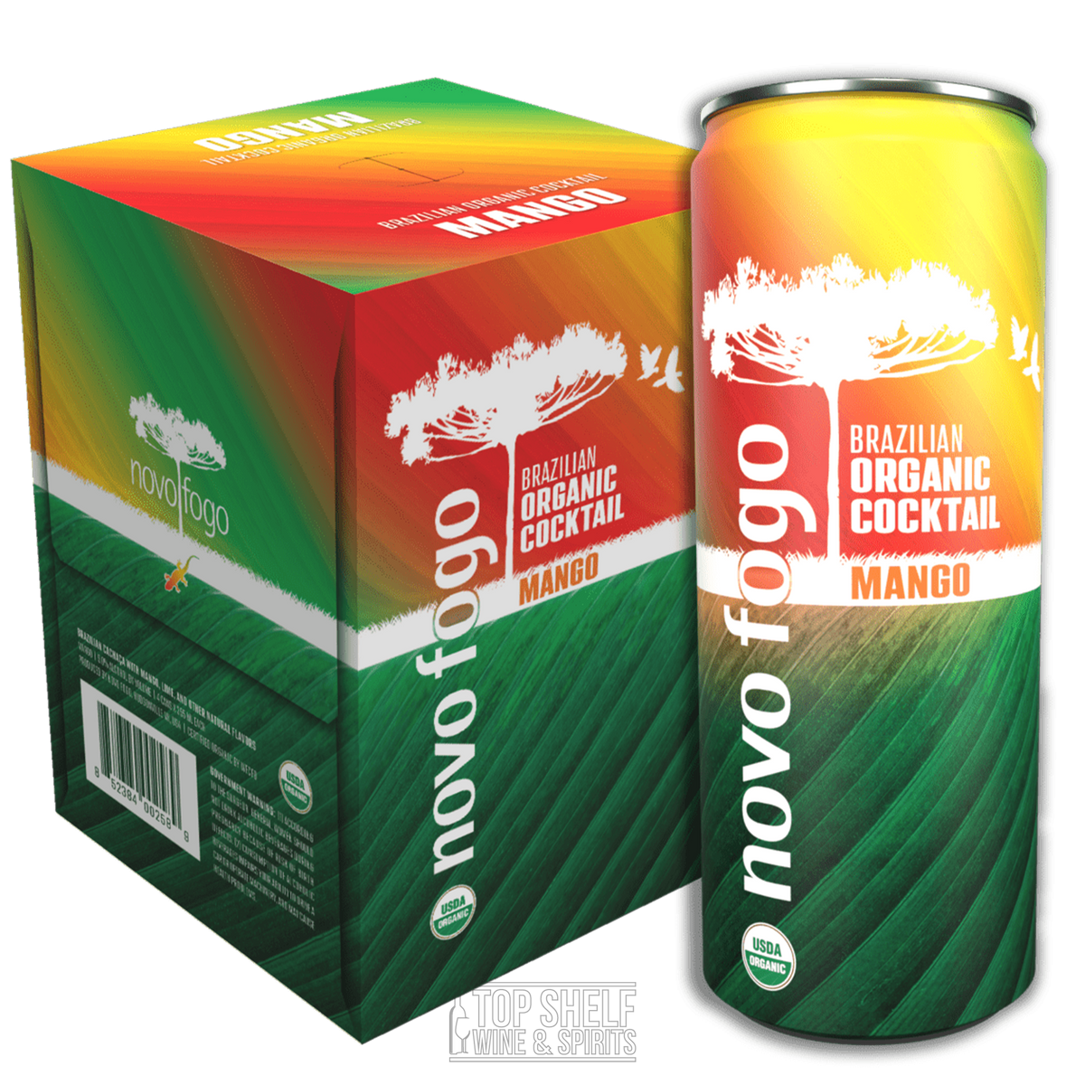 Novo Fogo Sparkling Caipirinha Mango and Lime Cocktail (4 Pack)