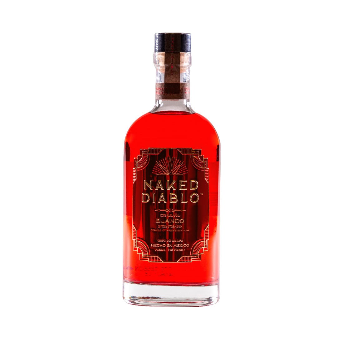 Naked Diablo Blanco Extra Strength Tequila with Carmine Color 750ml