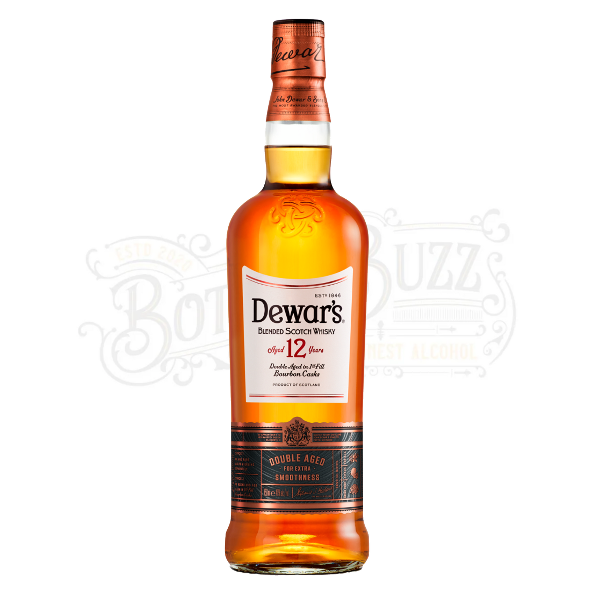 Dewar's Blended Scotch Double Aged 1st Fill Bourbon Casks 12 Yr