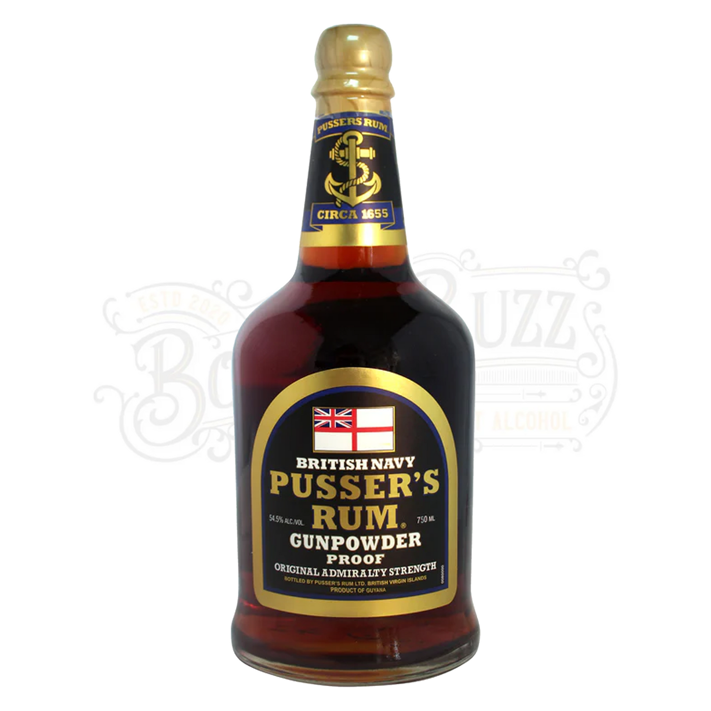 Pusser's Navy Rum Gunpowder Proof Original Admiralty Strength 109