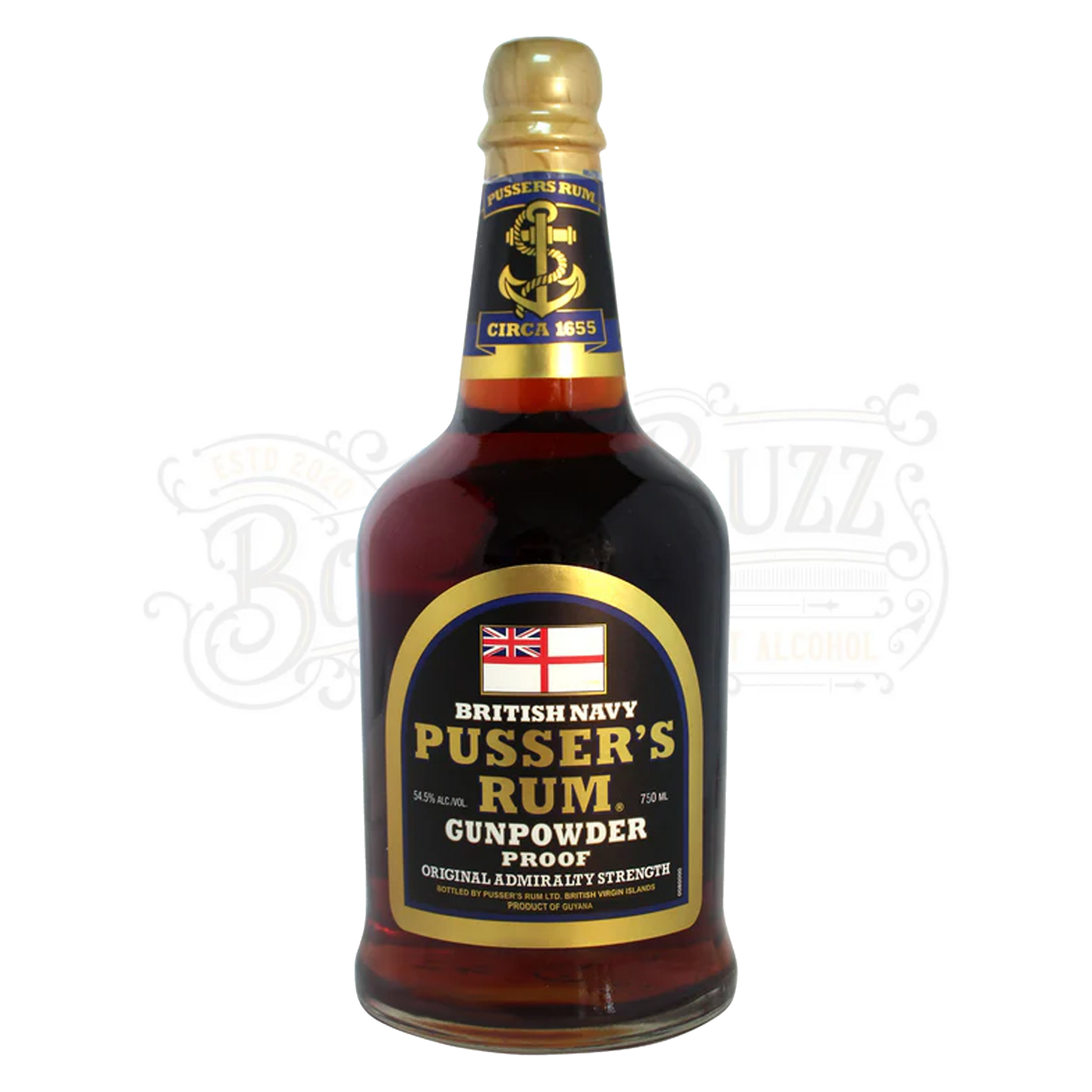 Pusser's Navy Rum Gunpowder Proof Original Admiralty Strength 109